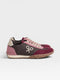 Baskets tricolores raquettes marron et bordeaux