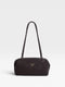 Bolso piel de hombro alargado trenzado marron