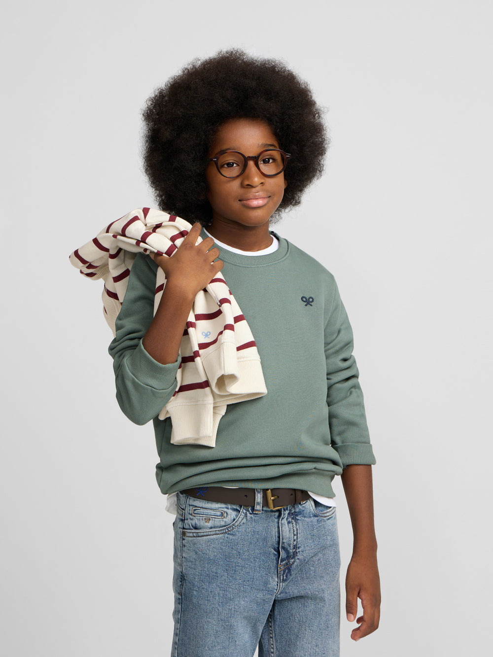 Sudadera kids minilogo verde oscuro