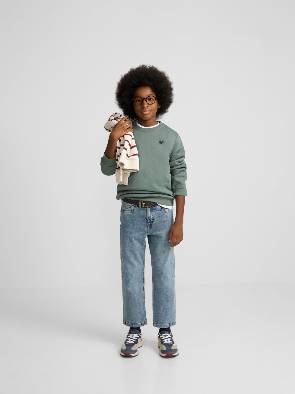 Sudadera kids minilogo verde oscuro