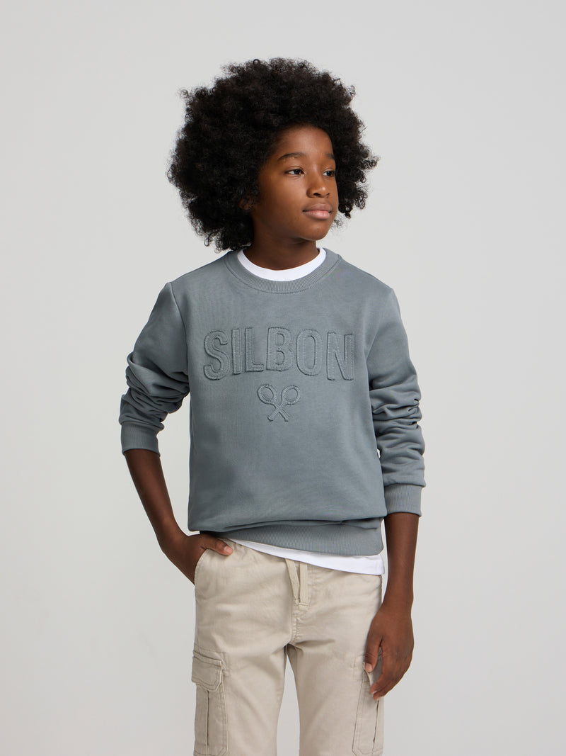 Sudadera kids silbon patch verde oscuro