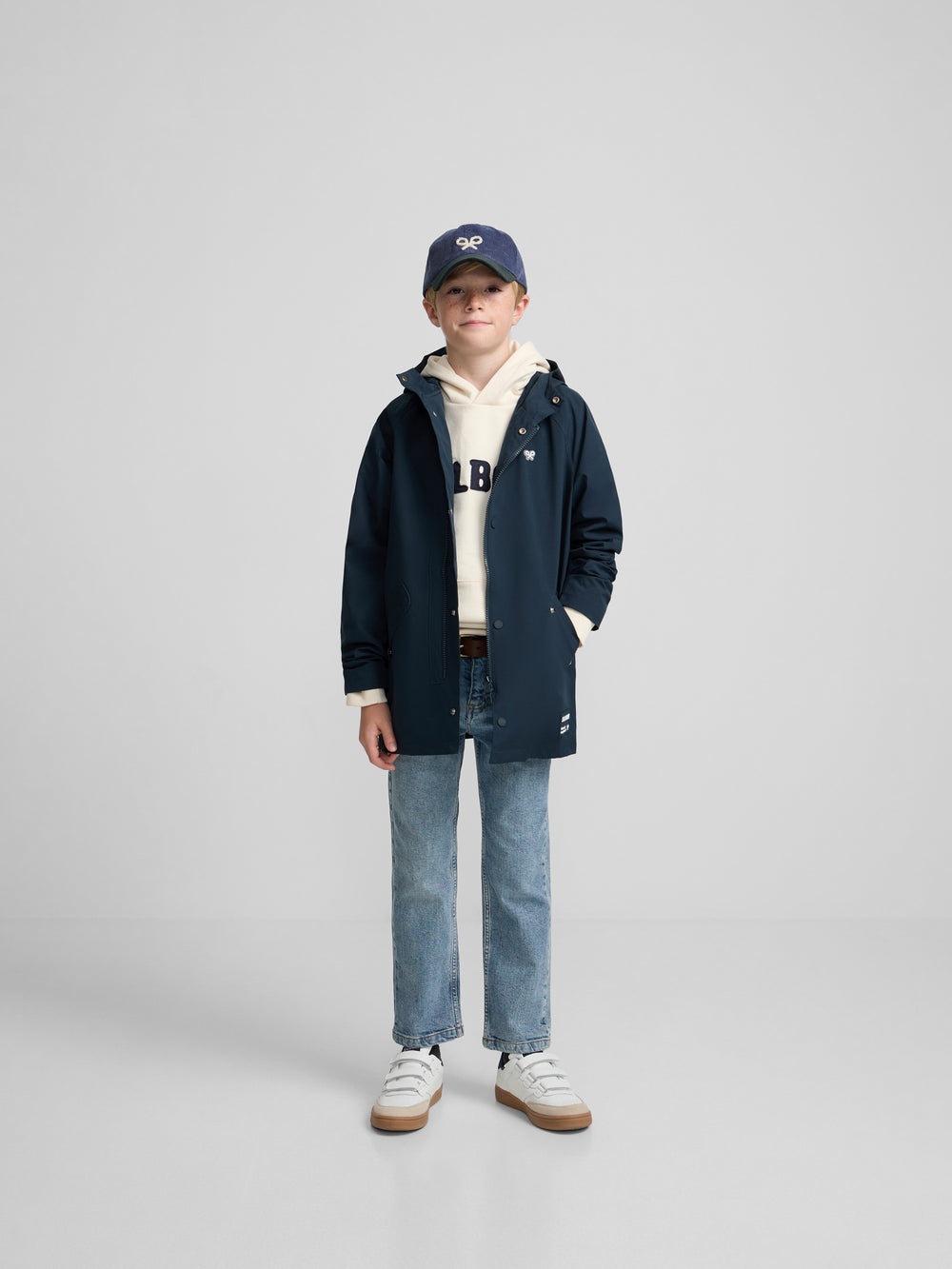 Navy blue kids windbreaker
