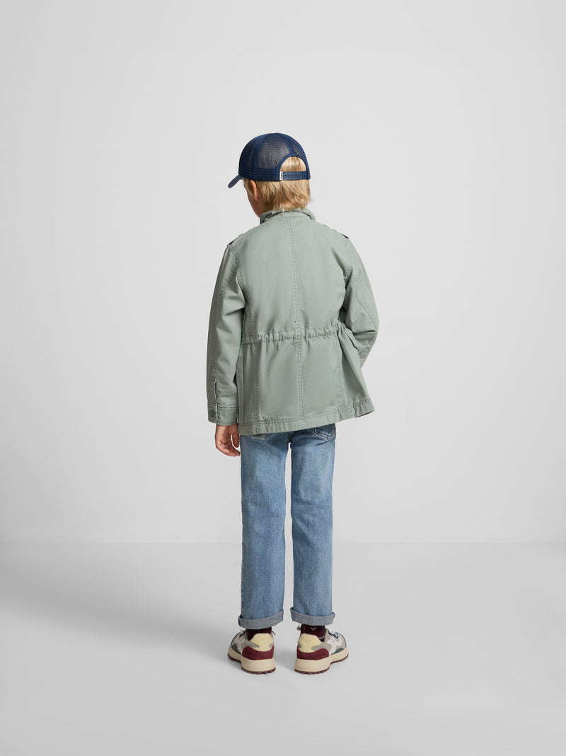 Veste militaire enfant à écussons verte