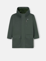 Abrigo kids capucha bolsillos verde