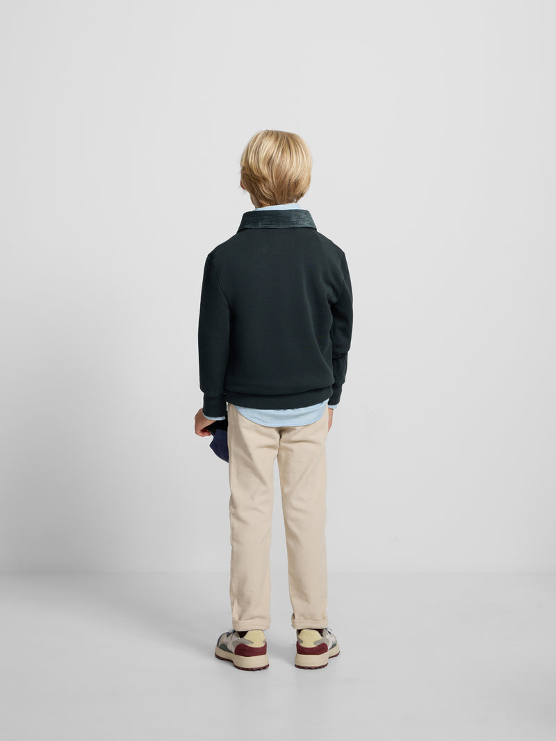 Bicolor green kids' fleece kangaroo
