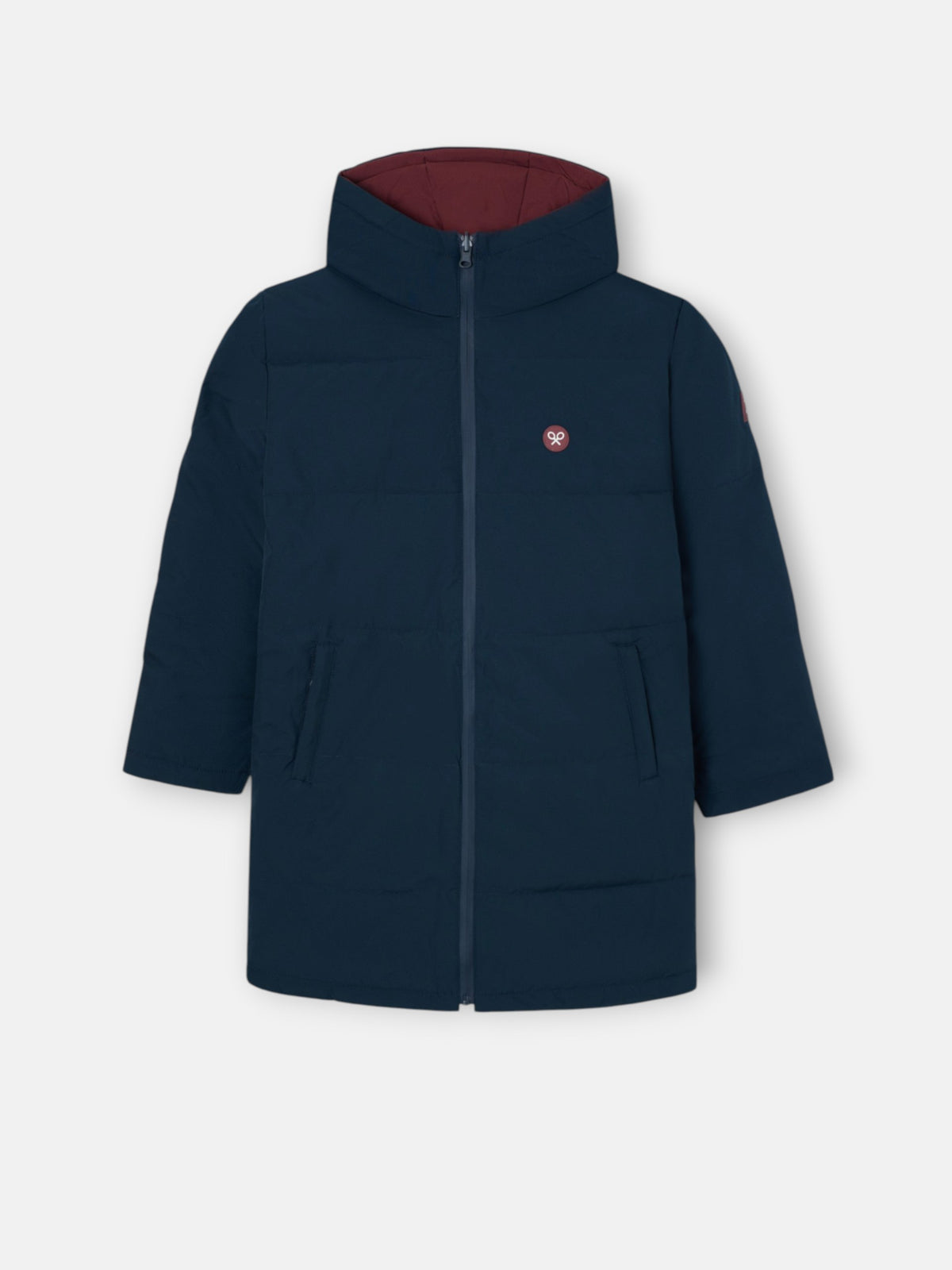 Manteau long matelassé enfant réversible bicolore