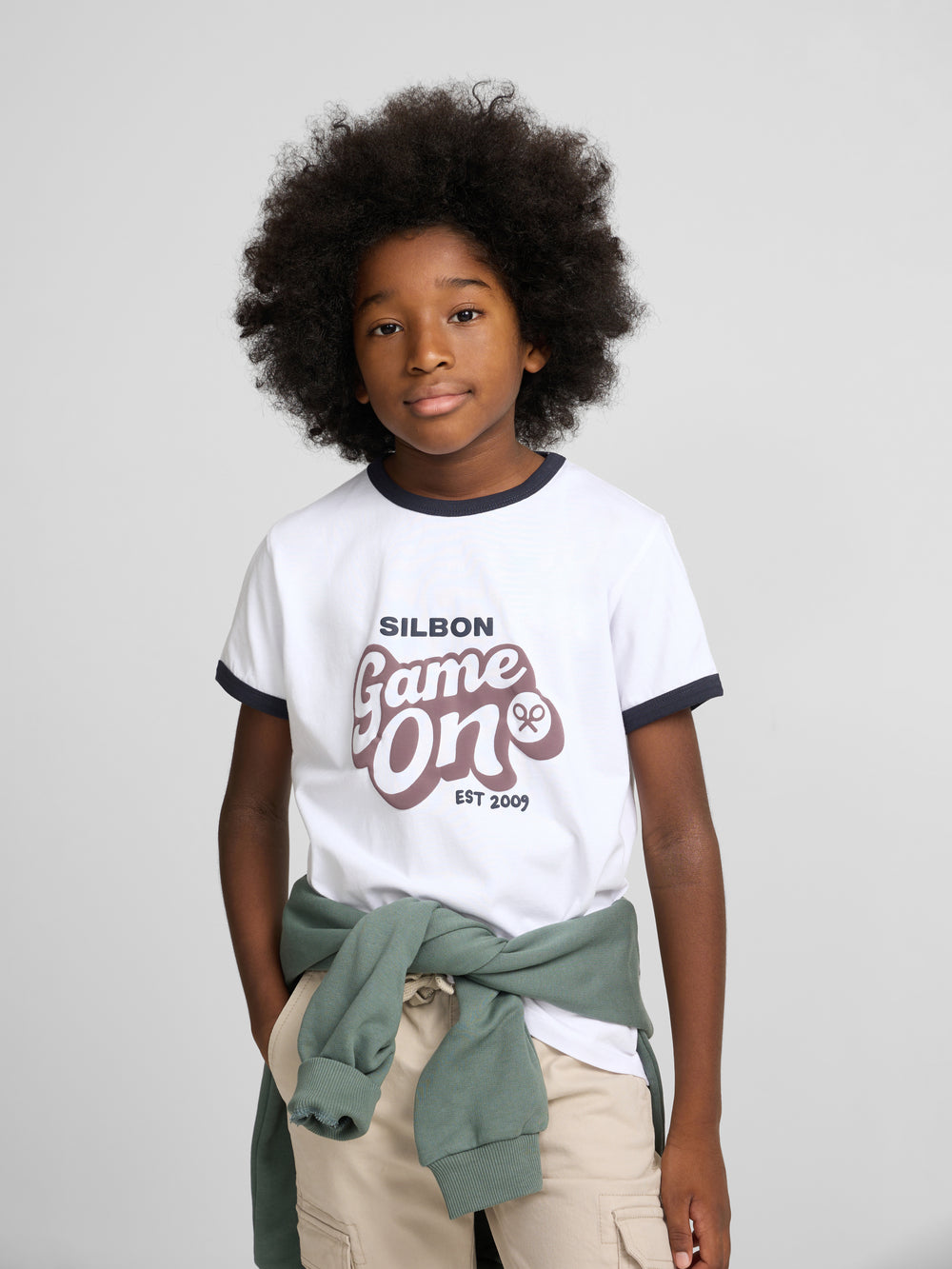 Kids white "Game On" t-shirt