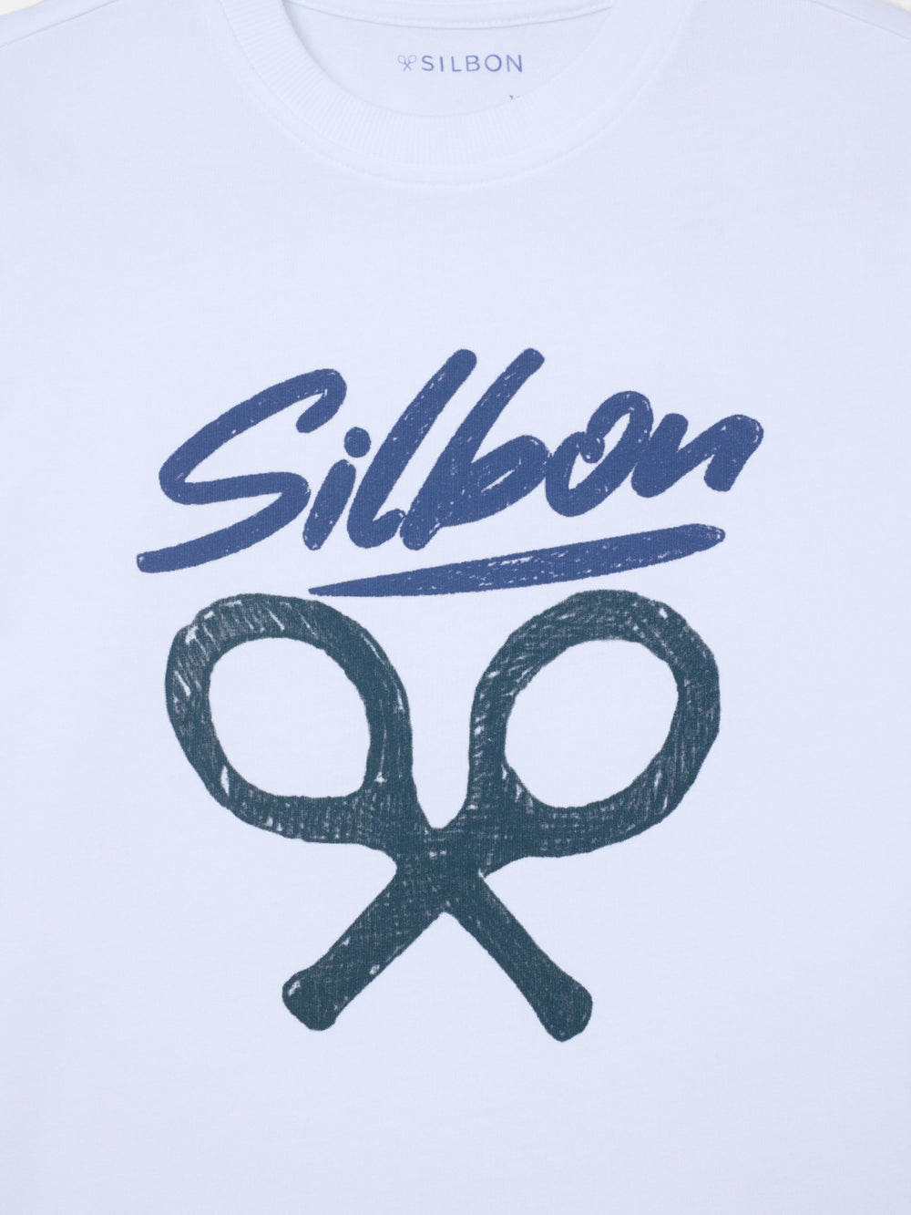 Silbon kids white graphic t-shirt