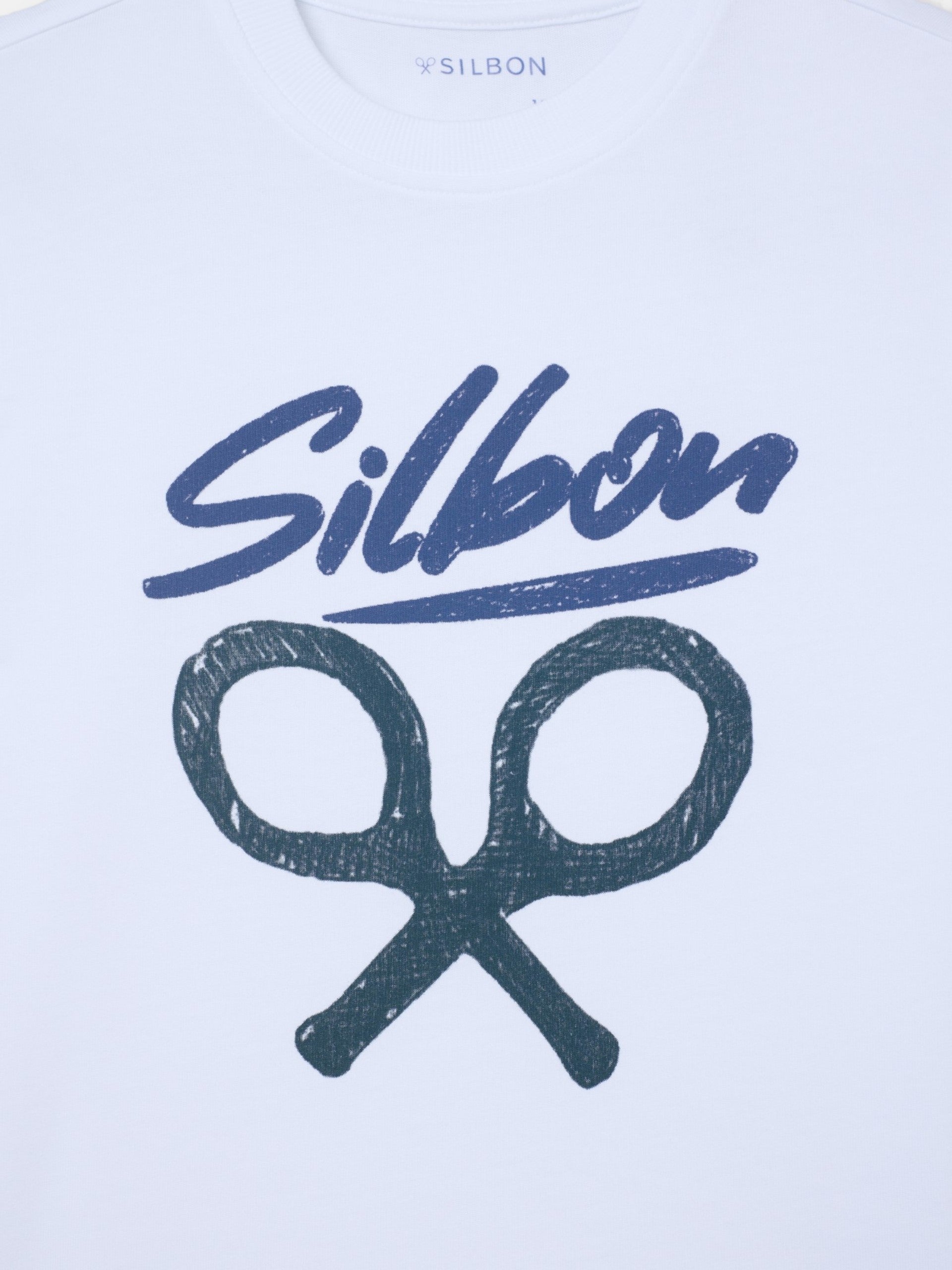 Silbon kids white graphic t-shirt