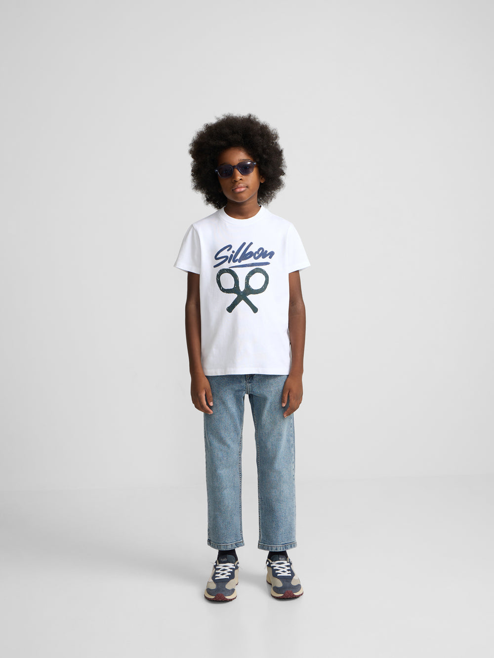 Silbon kids white graphic t-shirt