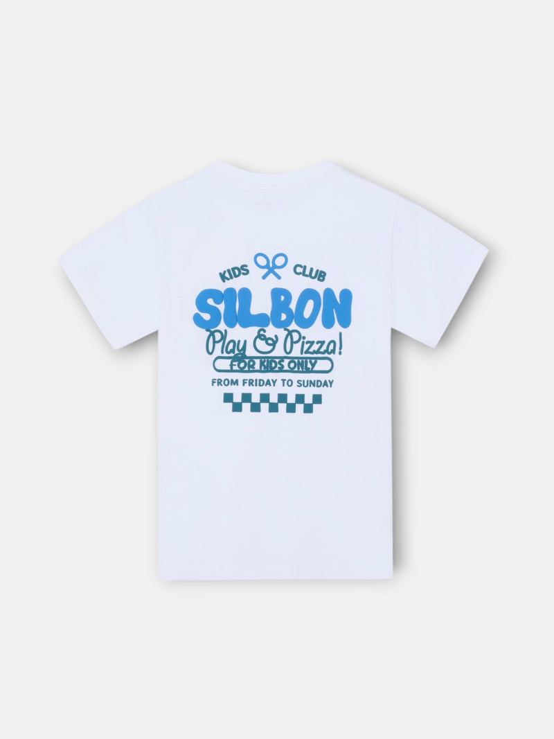 Camiseta kids play y pizza blanca