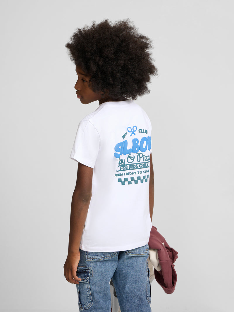 Camiseta kids play y pizza blanca