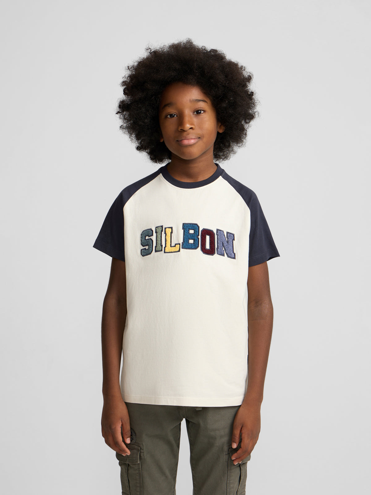 Camisola kids raglan varsity azul-marinho