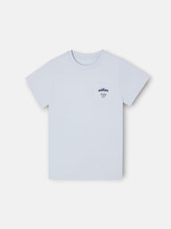 Camiseta kids bolsillo etiqueta azul claro