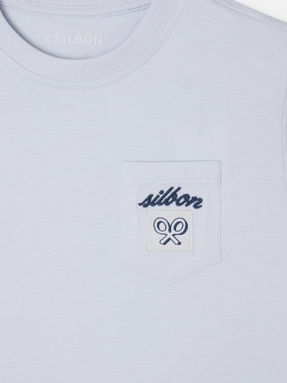 Kids T-shirt with light blue pocket label