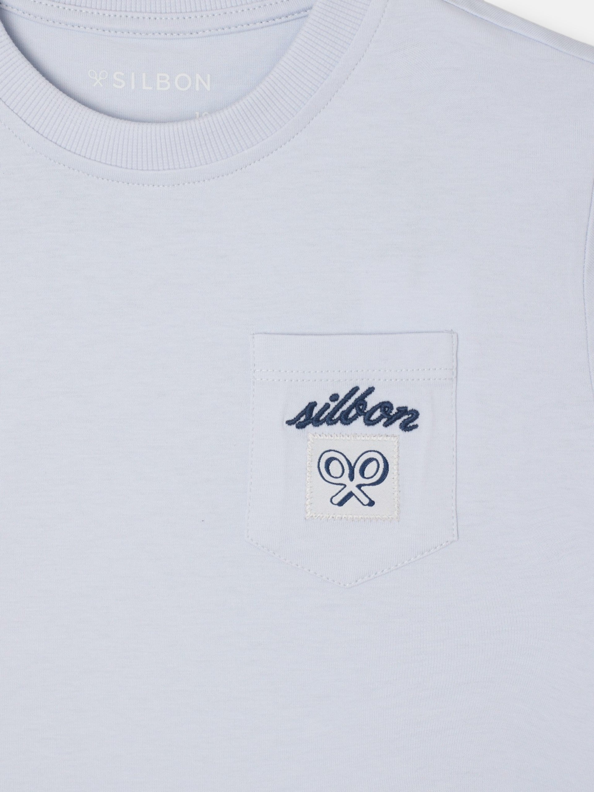 Kids T-shirt with light blue pocket label