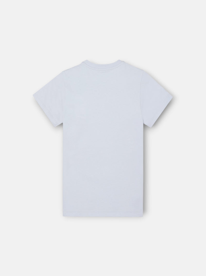 Camiseta kids bolsillo etiqueta azul claro