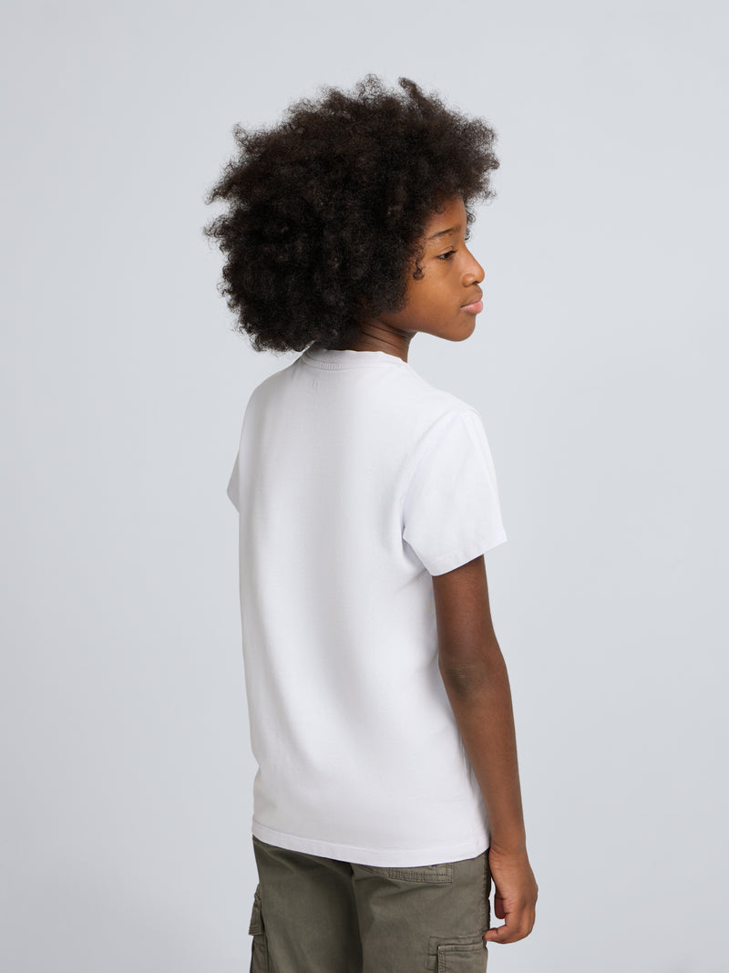 Camiseta kids bolsillo etiqueta azul claro