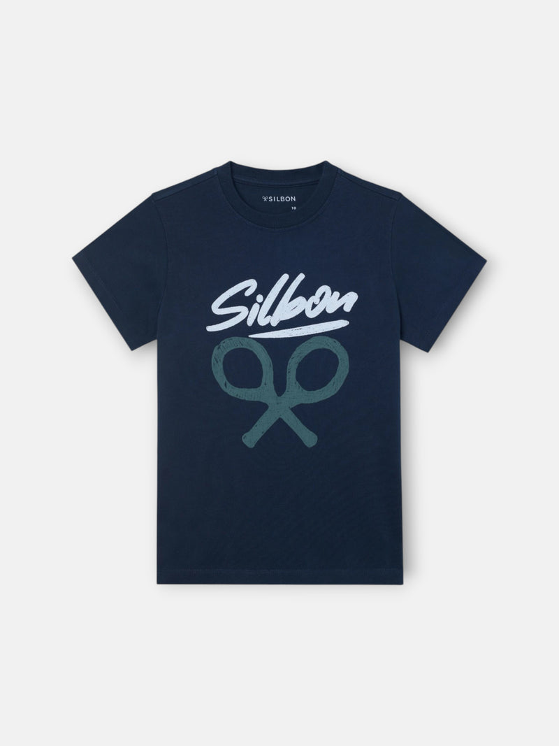 T-shirt enfant Silbon dessin bleu marine