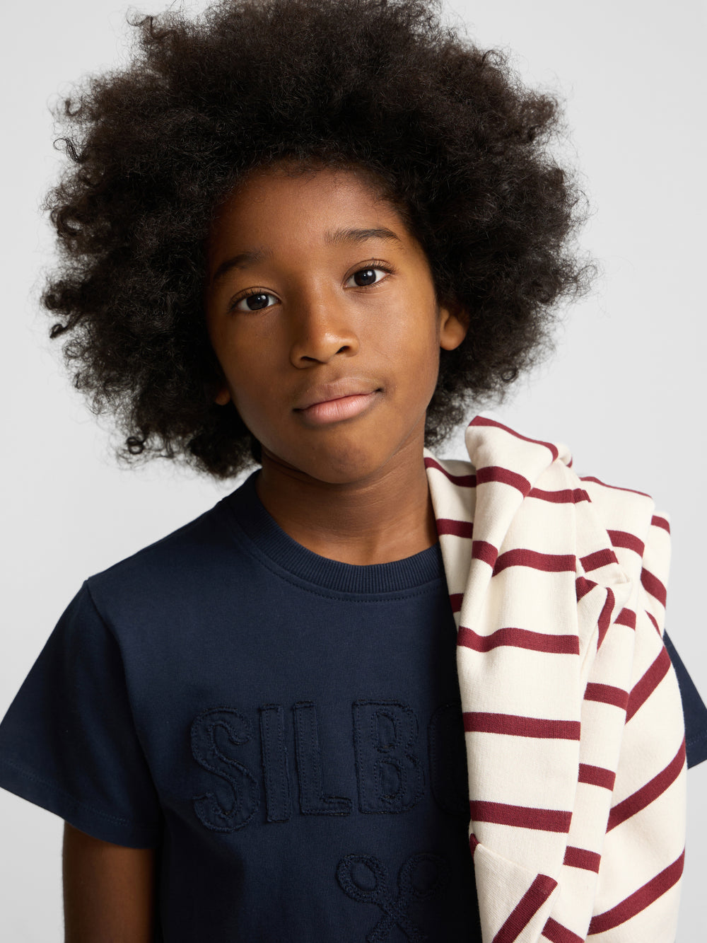 Kids Silbon patch t-shirt in navy blue shade