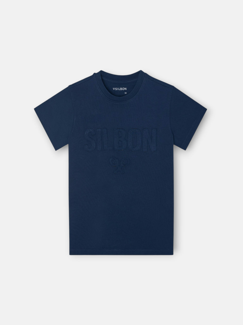 Kids Silbon patch t-shirt in navy blue shade