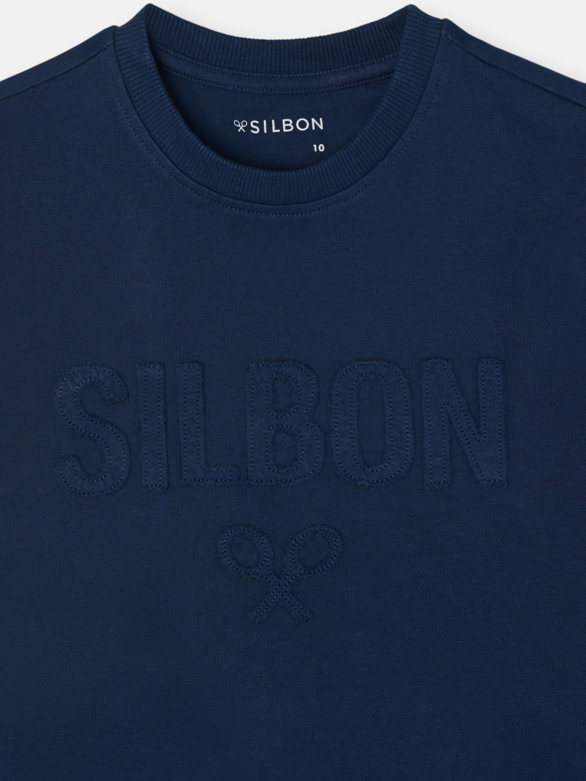 T-shirt enfant Silbon patch ton bleu marine