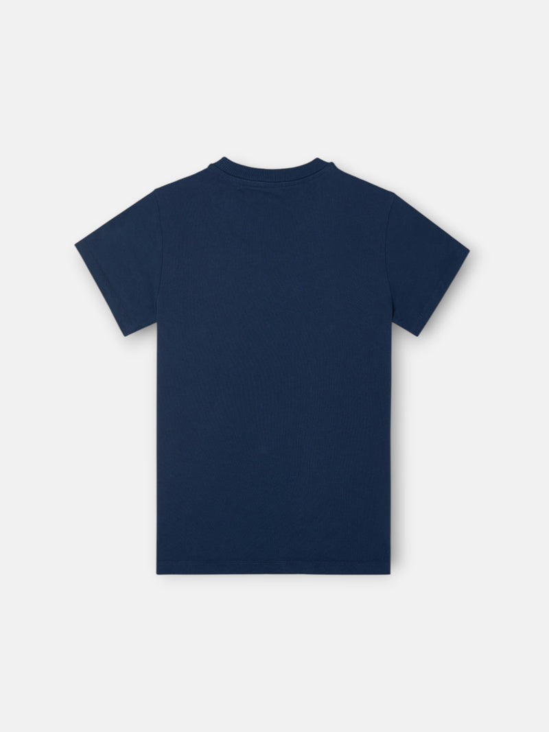 Kids Silbon patch t-shirt in navy blue shade