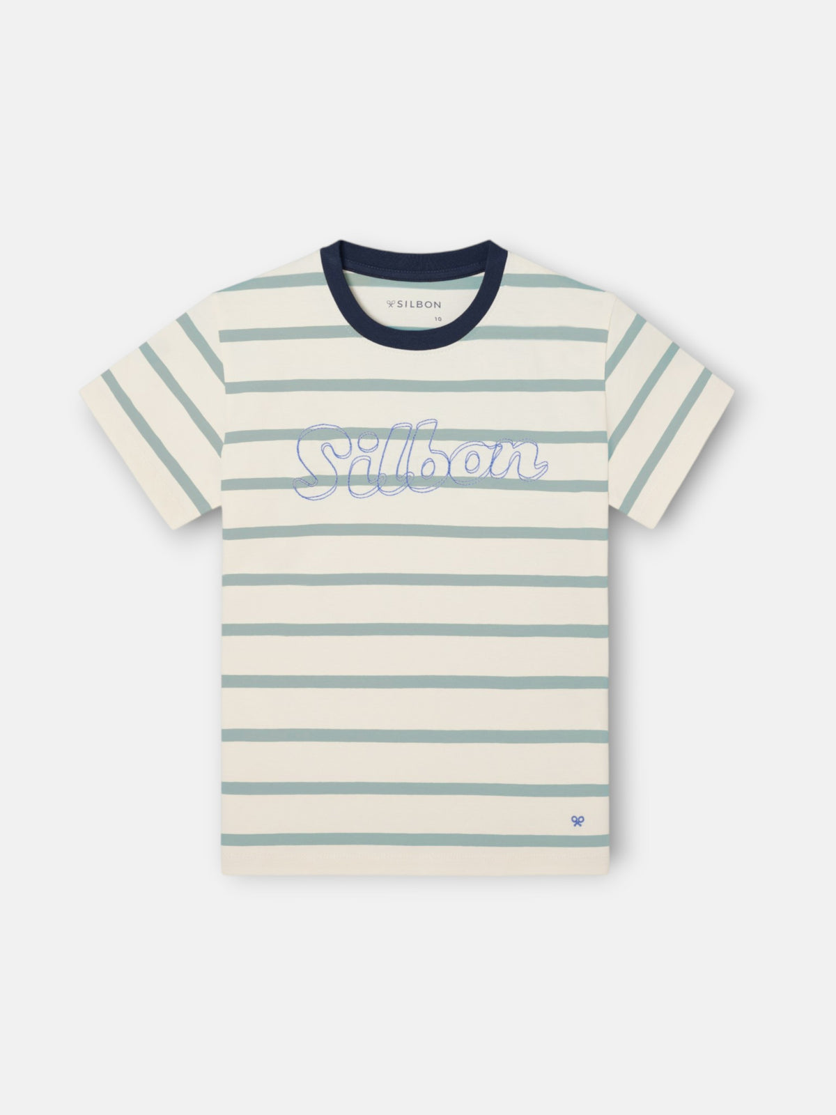 T-shirt enfant rayure fine couture verte