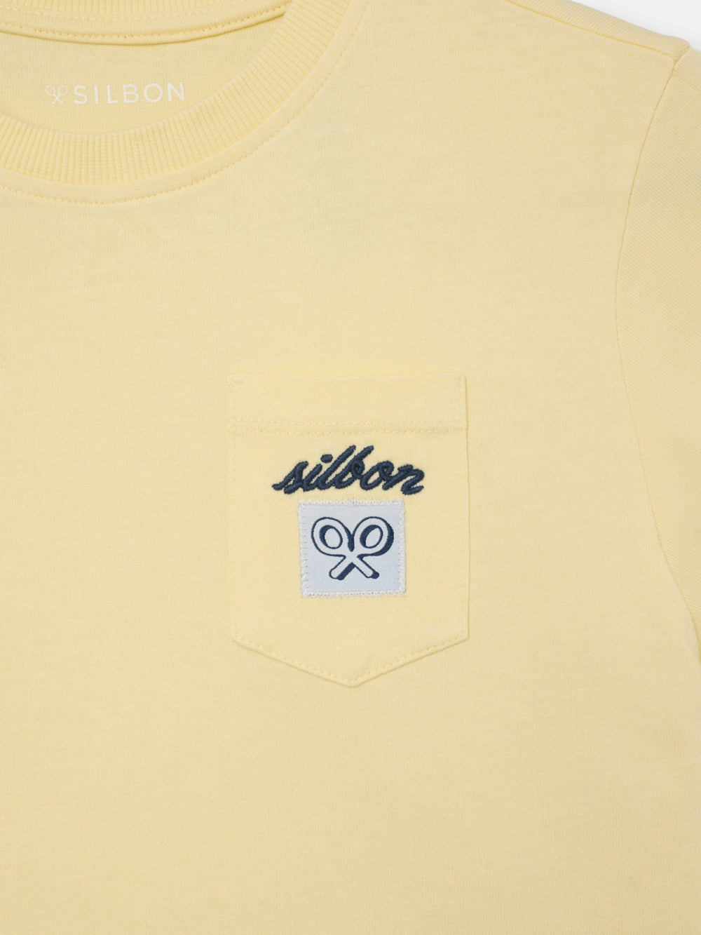 Kids T-shirt with yellow label pocket