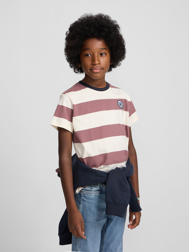 Camiseta kids raya ancha smile burdeos