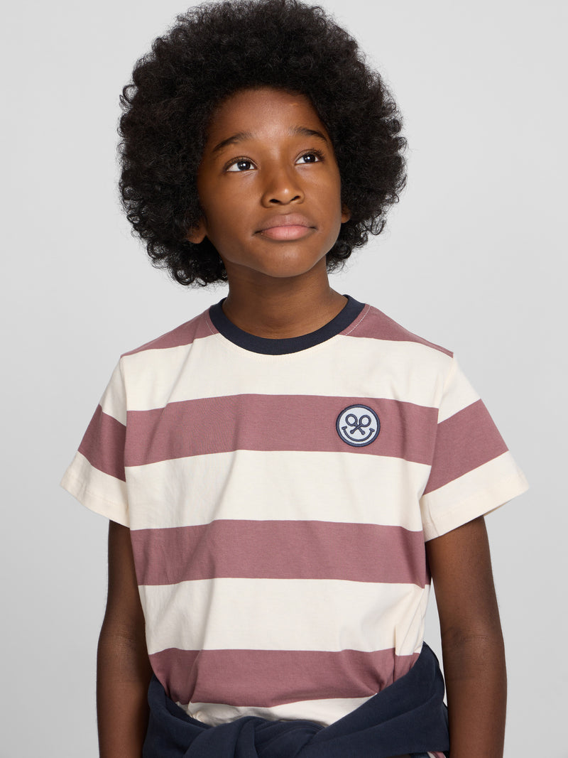 Camiseta kids raya ancha smile burdeos
