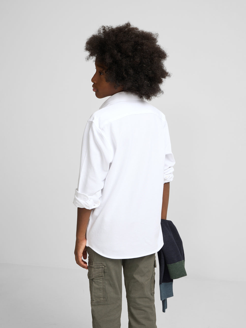 White kids' sport piqué shirt
