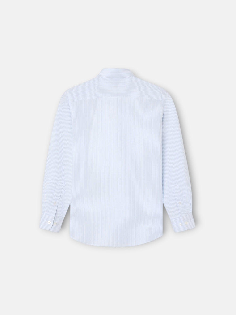 Kids' sport shirt with light blue Oxford stripes