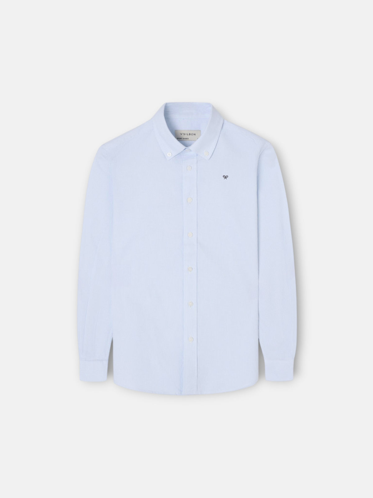 Camisa sport criança oxford mil riscas azul-claro