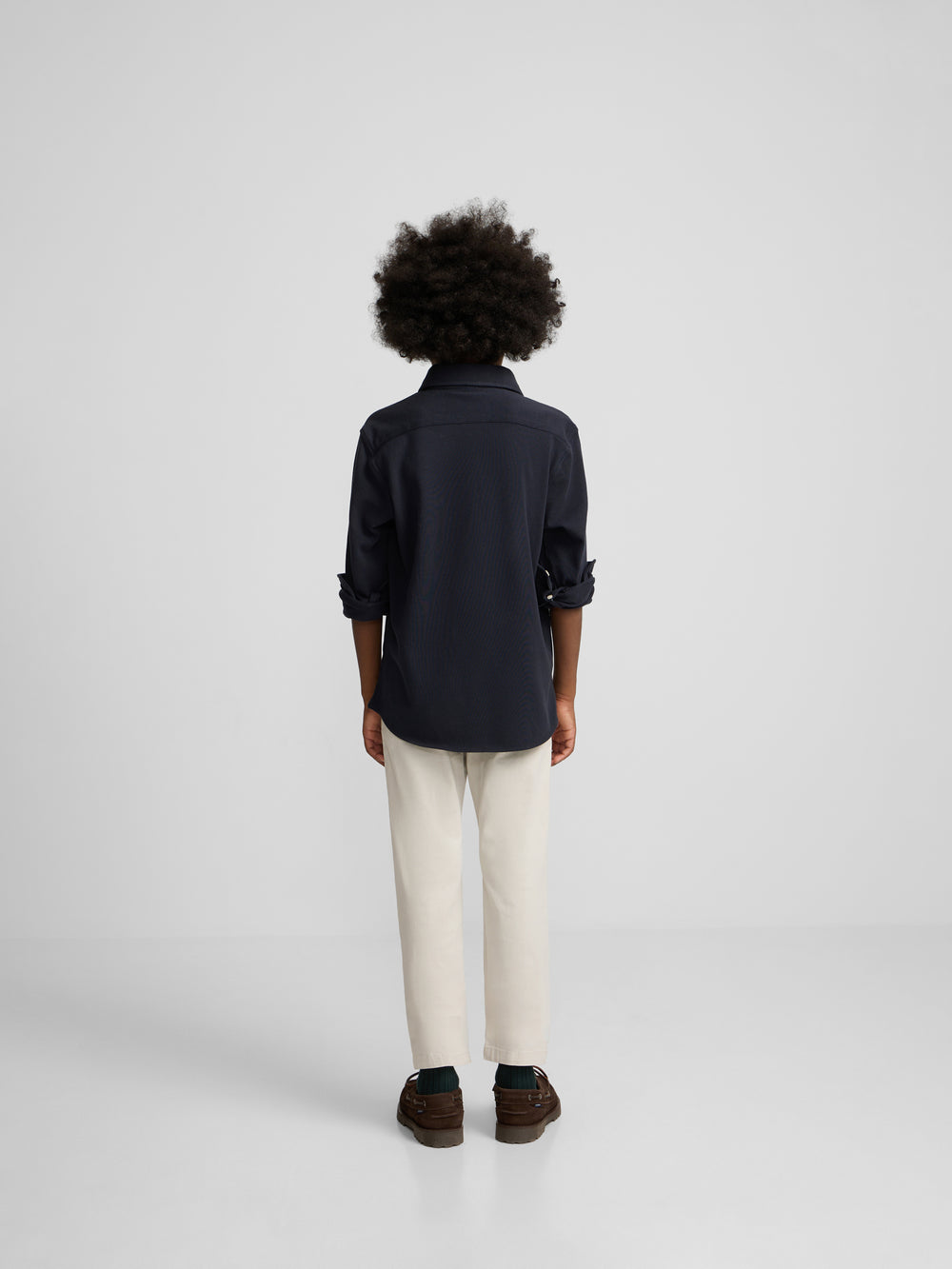 Kids' navy piqué sport shirt