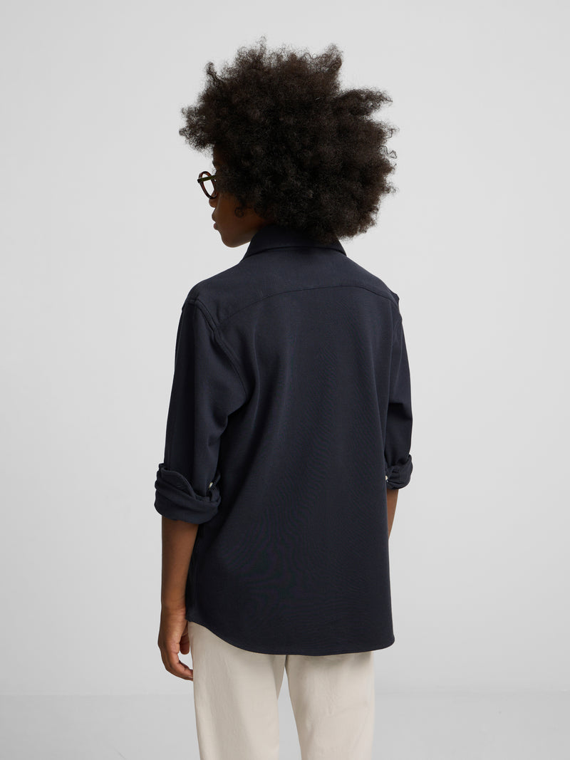 Chemise sport enfant piqué marine