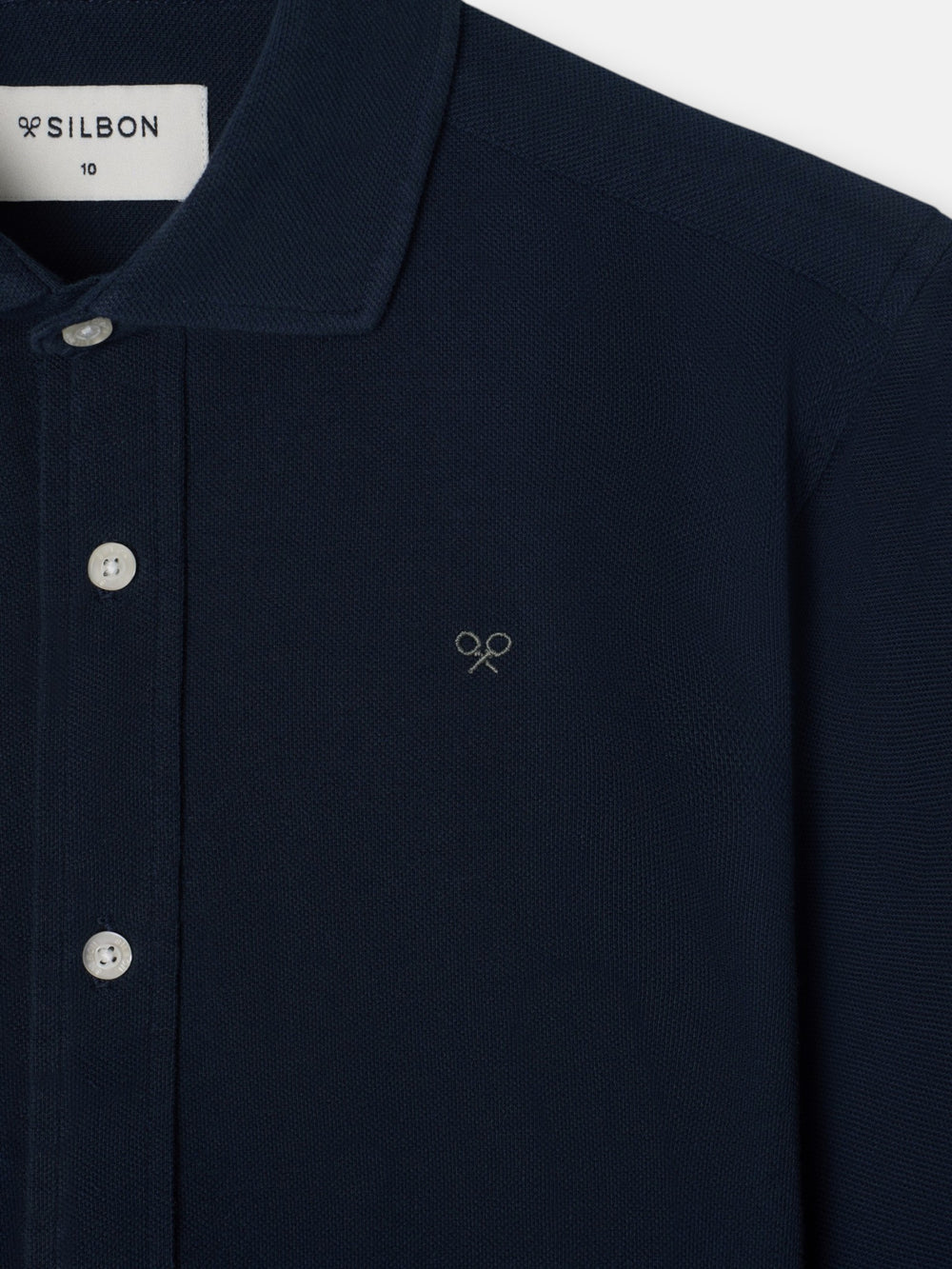 Kids' navy piqué sport shirt