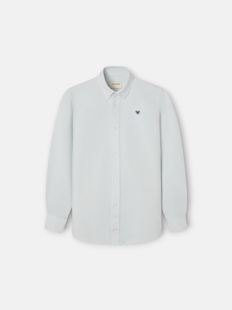 Camisa sport kids oxford mil rayas verde