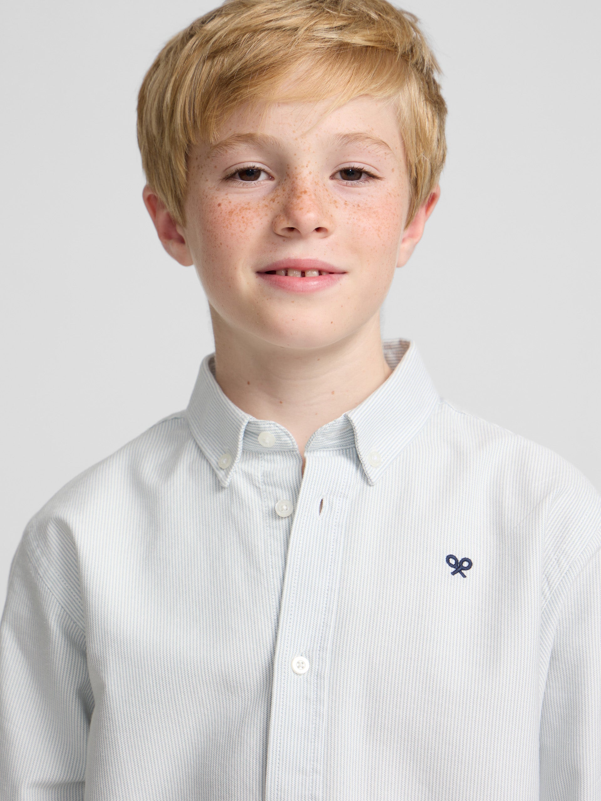 Chemise sport enfant oxford mille rayures vert