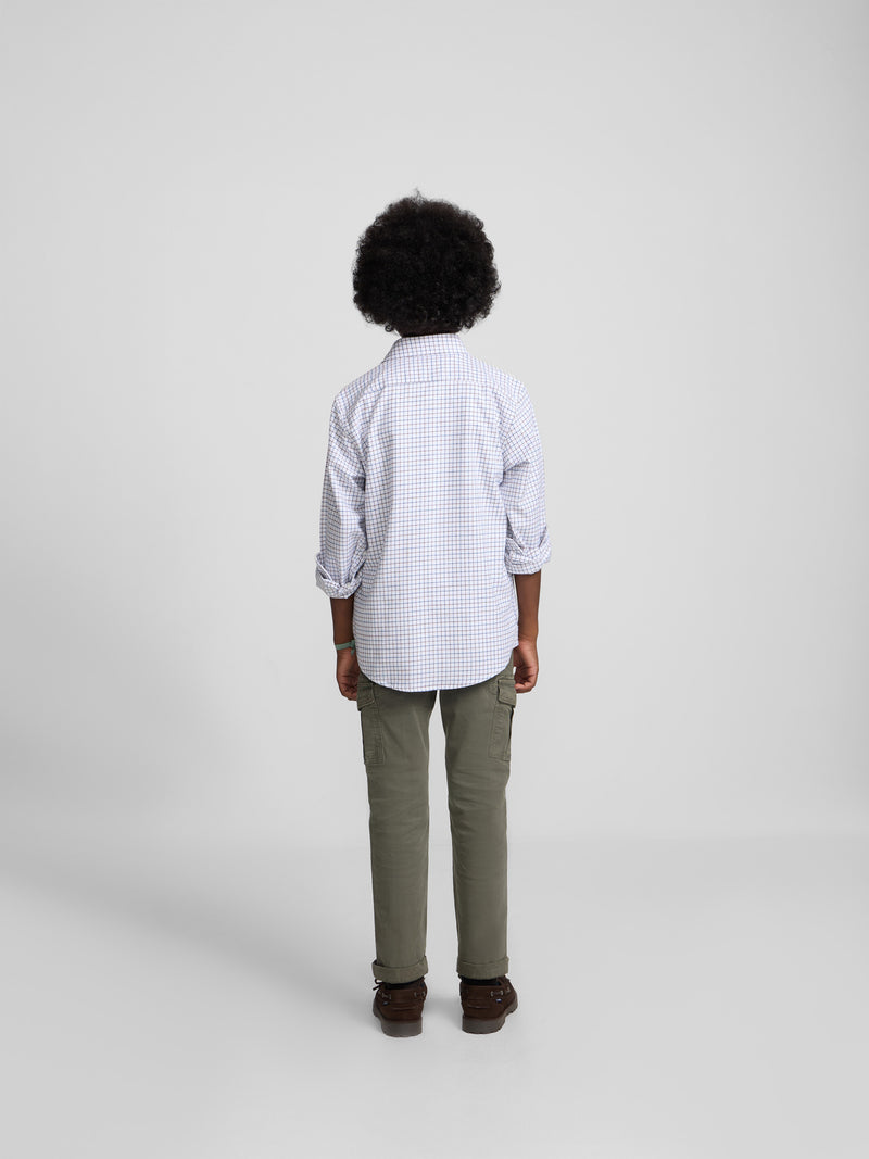 Camisa sport kids warm cuadros marron