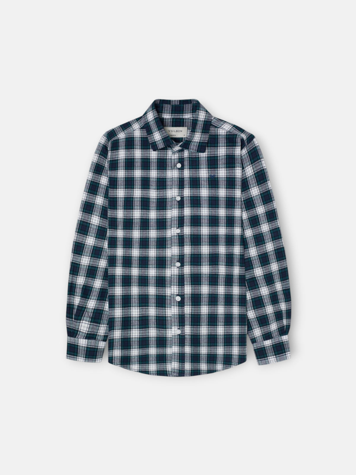 Camisa desportiva criança xadrez tartan verde