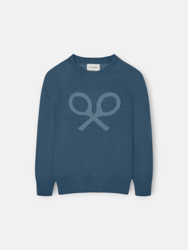 Jersey kids raqueta media azul