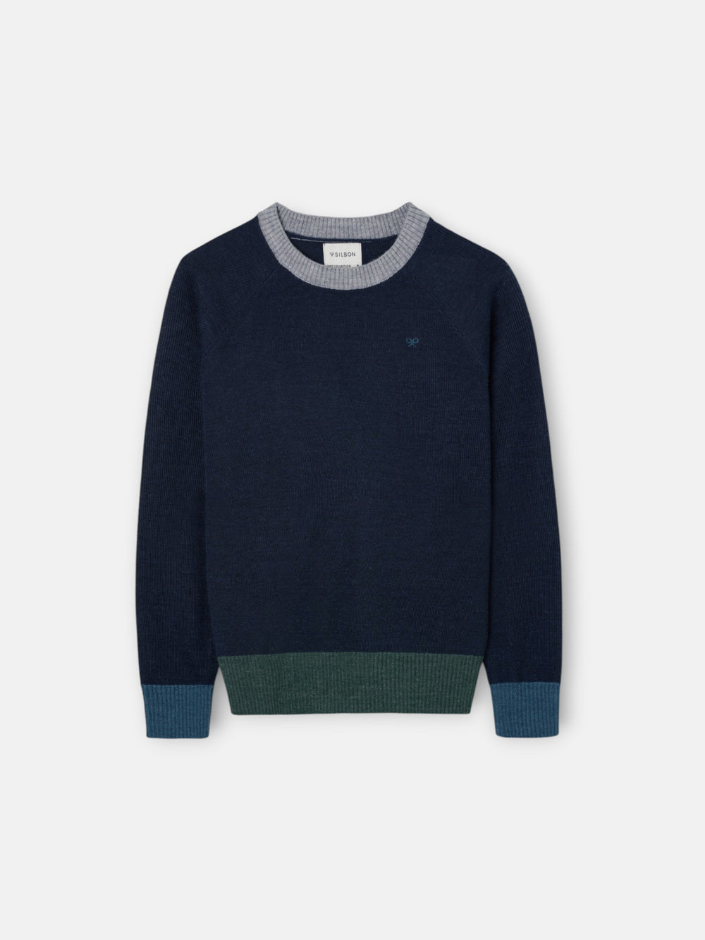 Kids' sweater with navy color details