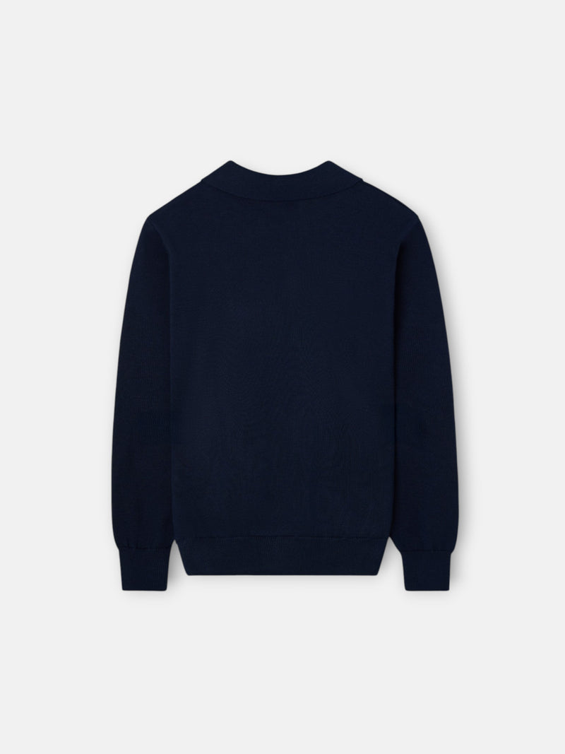 Jersey de criança gola polo azul-marinho