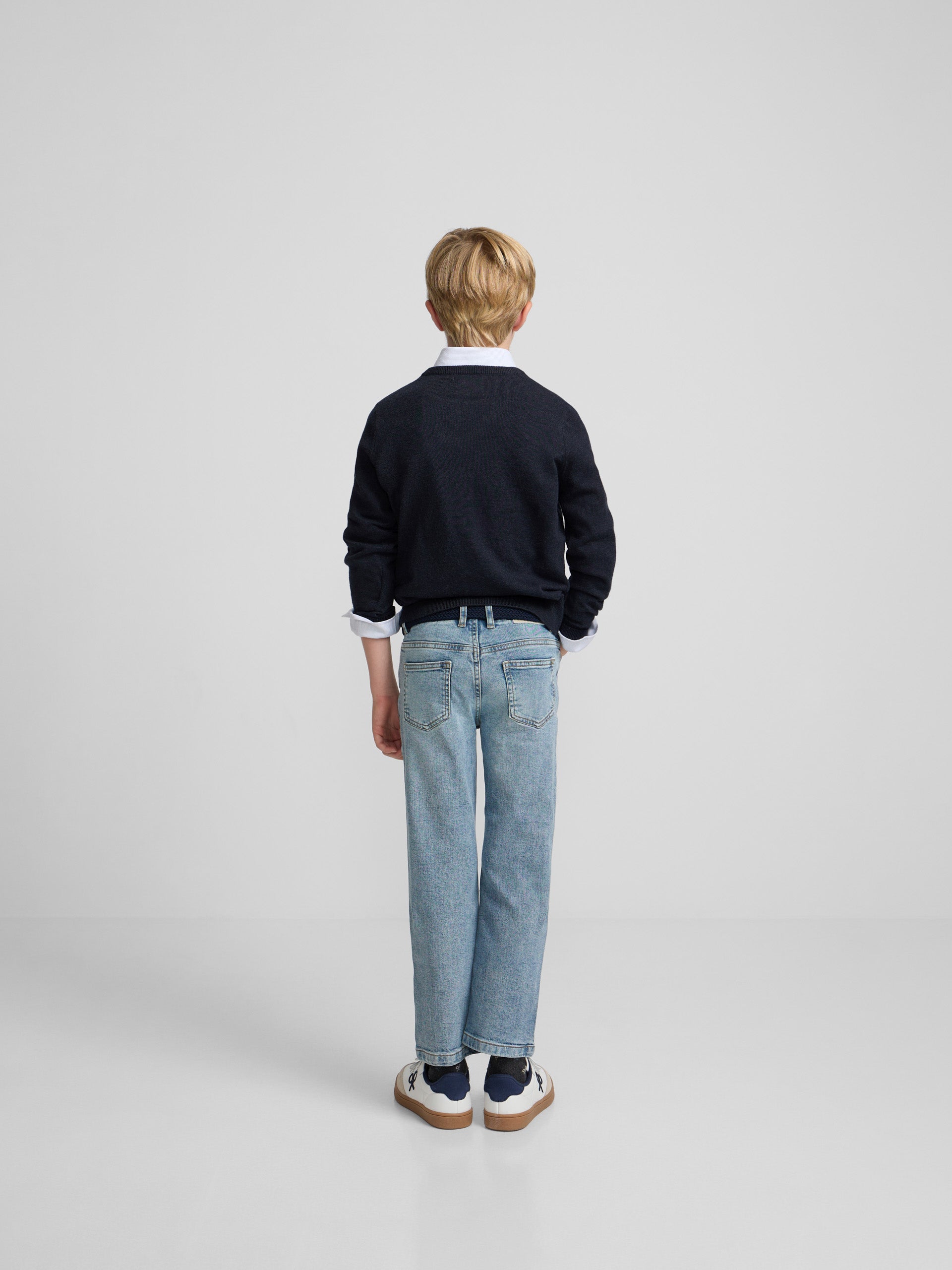 Kids' navy V-neck sweater