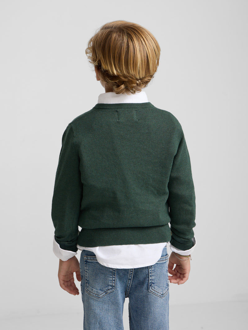Jersey kids cuello pico verde