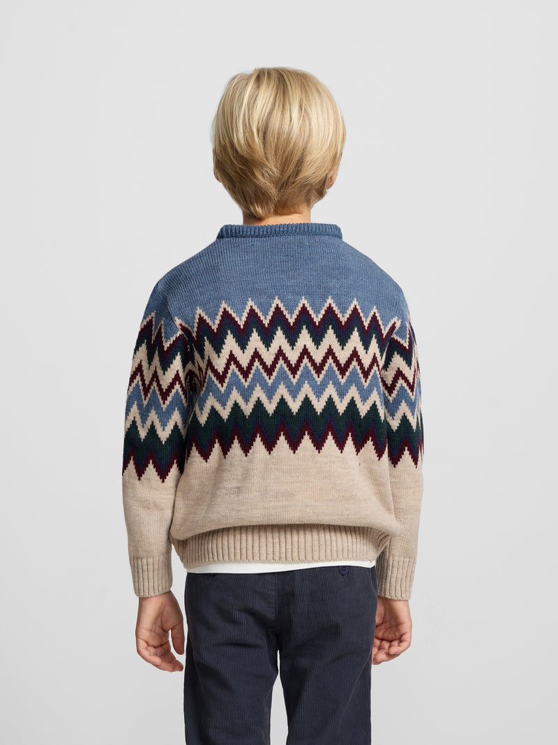 Kids sweater with cream motifs