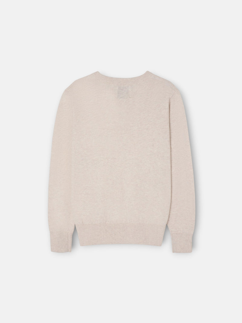 Jersey kids cuello pico crema