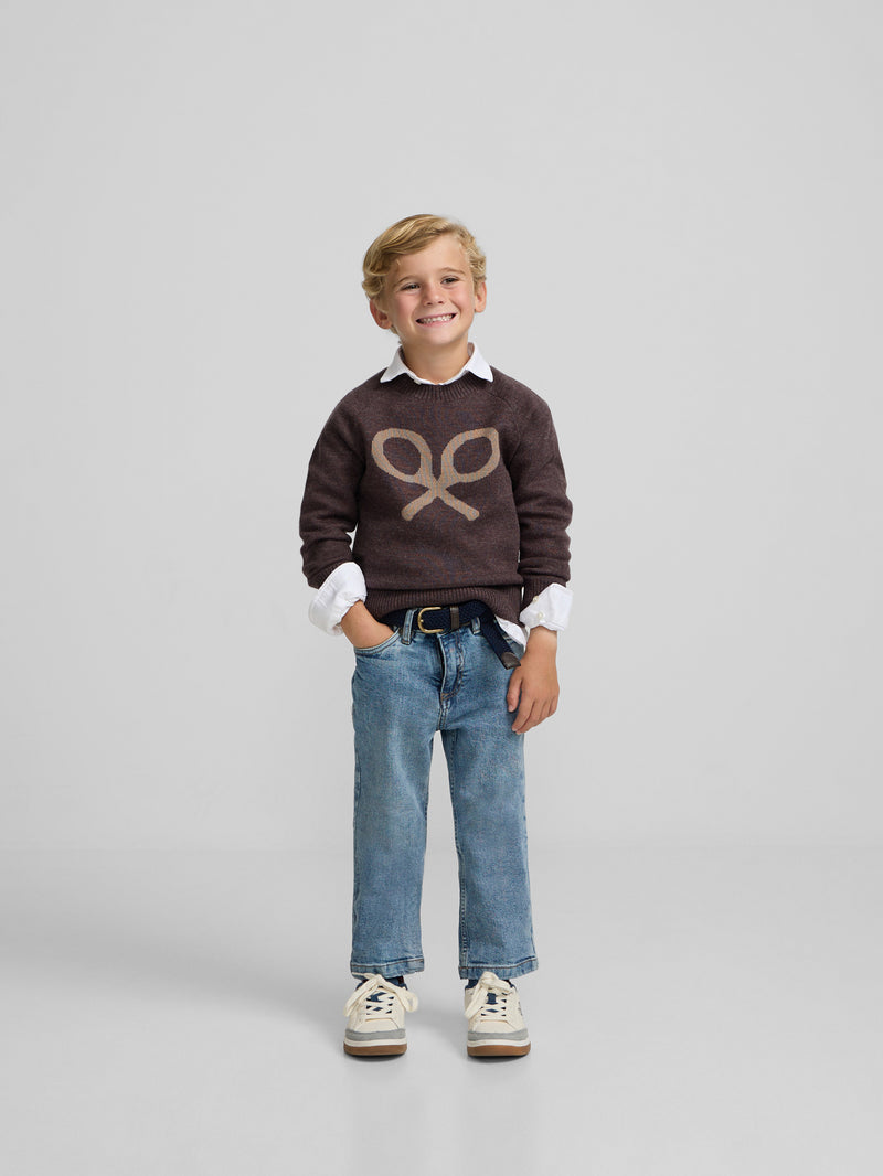 Jersery kids raqueta media marron claro