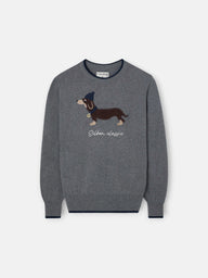 Kids' grey dog sweater
